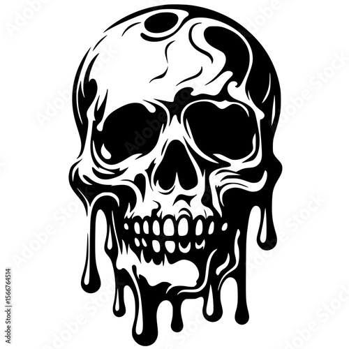 Melting skull silhouette