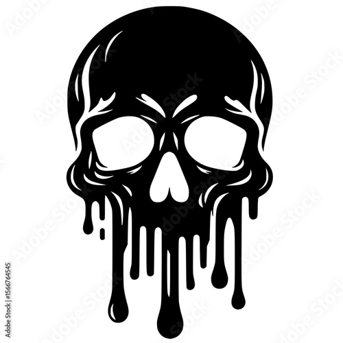 Melting skull silhouette