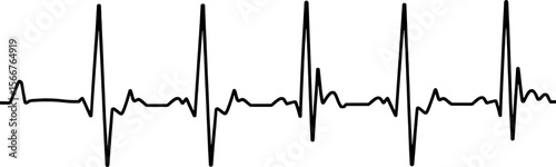 Black electrocardiogram waveform graphic design symbol heart rate pulse