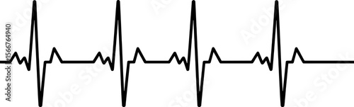 Black electrocardiogram waveform line graphic design symbol heartbeat pulse