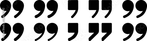 Black quotation mark symbols and brackets graphic design illustration set quotation marks