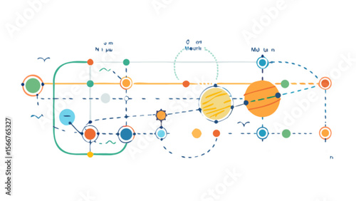 Abstract network diagram illustration with connected nodes and lines for data visualization