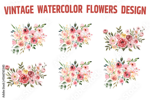 Feminine Spring Flower Arrangements in Soft Watercolors
