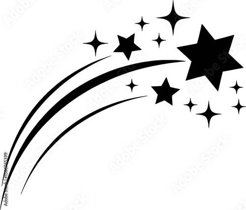 Black shooting stars and sparkles graphic design illustration twinkle streak