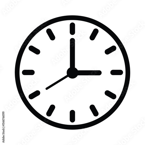 A minimalist black and white icon of a wall clock