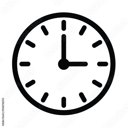 A minimalist black and white icon of a wall clock