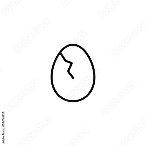 Monochrome Cracked Egg Icon