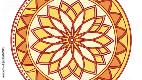 Floral mandala design vector art illustration for coloring pages and spiritual relaxation with flower pattern 100