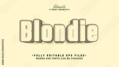 3d blondie lowercase text effect.typhography logo