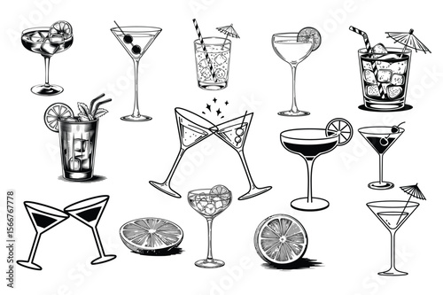 Elegant Cocktail Drink Vectors
