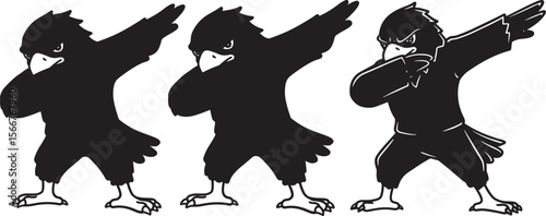 Eagle dabbing silhouette vector illustration