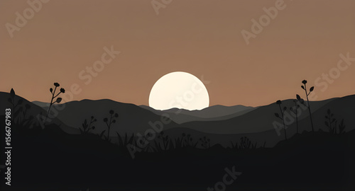 beautiful sunset, sunset scenery, romantic sunset, evening sky, sunset with clouds, tree outline, tropical sunset, sunset illustration, sunset vector, evening horizon, tree in evening light, silhouett