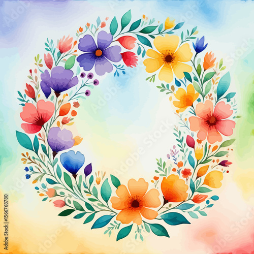 Elegant Watercolor Painting of Daisies in a Glass Vase