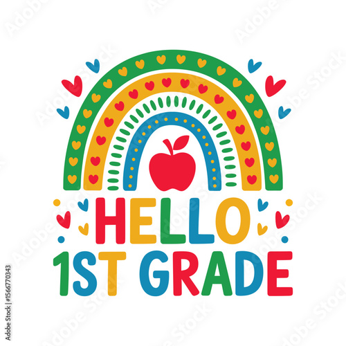 Hello 1st grade t shirt design, kindergarten t shirt design