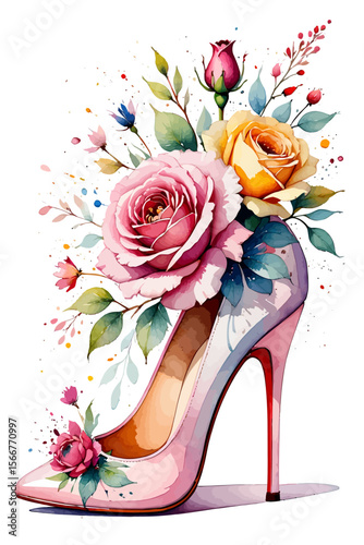 Elegant Watercolor Painting of Daisies in a Glass Vase