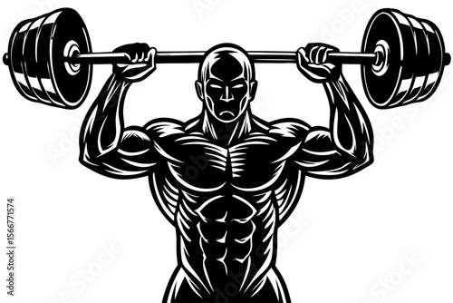 Powerful Bodybuilder Lifting Heavy Weights Strength, Fitness, and Muscle Building