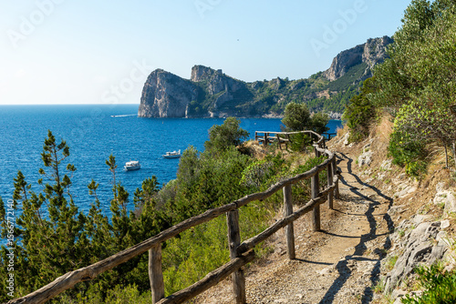 Path from Recommone to Marina del Cantone in Massa Lubrense. Amalfi Coast. Italy
