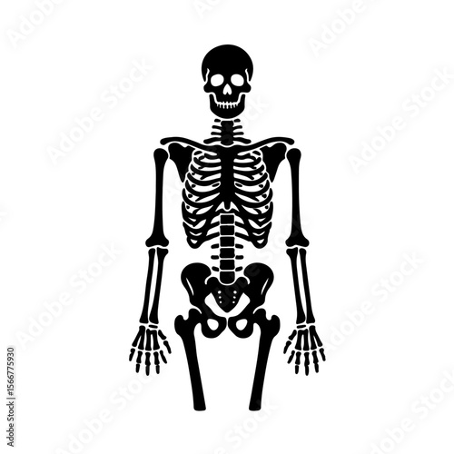 skeleton silhouette, skeleton vector