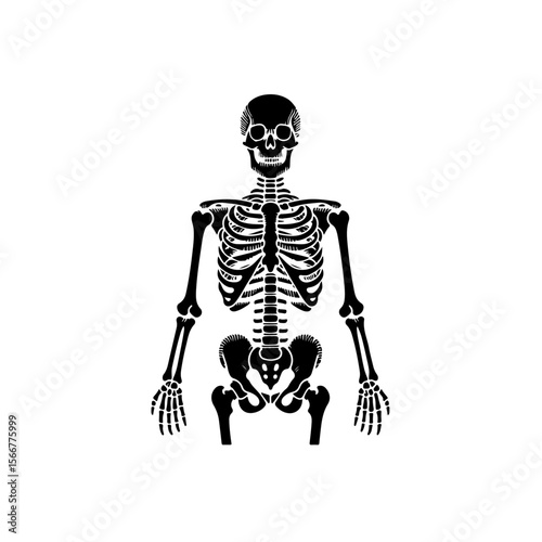 skeleton silhouette, skeleton vector