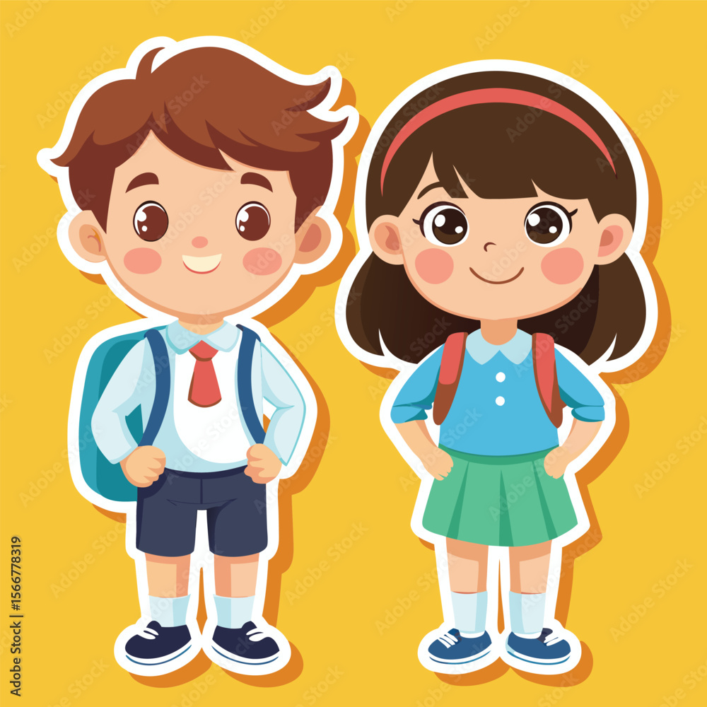 Cute school kids in uniform Cute school kids in uniform