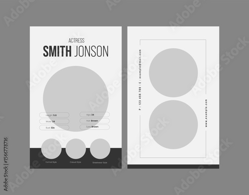 Comp Card Templates, Modeling Card Design, Photography Card Template