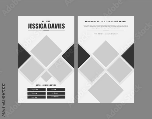 Comp Card Design, Modeling Card Design, Photography Card, Model Comp Card Template