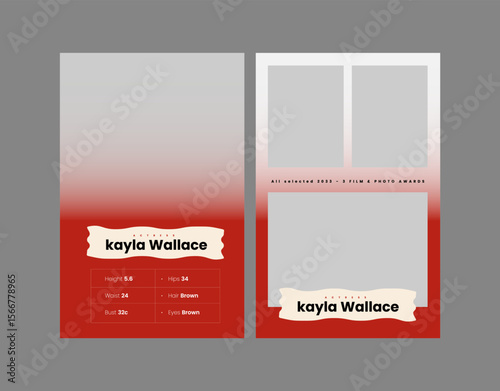 Modeling Card Design, Photography Card, Fashion Model Comp Card, Comp Card  Template