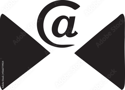 Minimalistic email survey icon in a clean black and white silhouette design