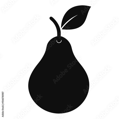 Pear isolated fruit silhouette