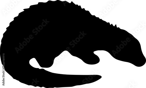 Komodo Dragon Silhouette Vector Crawling Reptile Clipart
