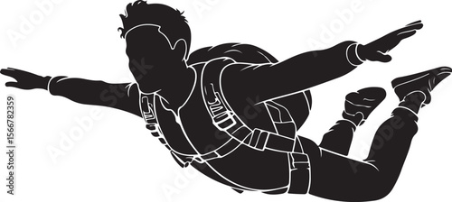 Skydiver in Freefall Silhouette

Parachuting Adventure Vector Art

Extreme Skydiving Action Illustration

High Altitude Parachute Jump Silhouette

Adrenaline Rush Skydiver Design