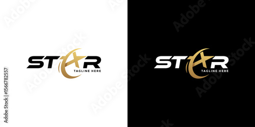 Modern gold star logo design vector. Stars logo design concept. Creative star logo template