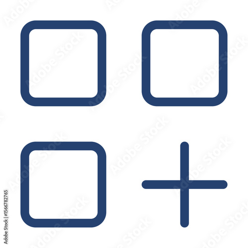 Add widget icon flat illustration outline logo