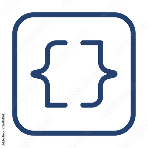 Curly bracket icon flat illustration outline logo