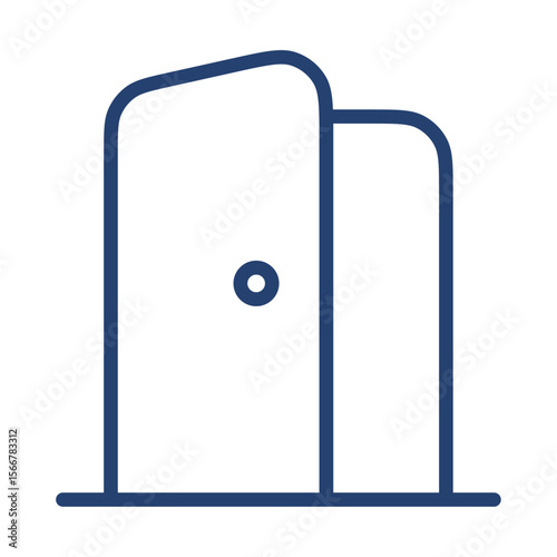 Door open icon flat illustration outline logo