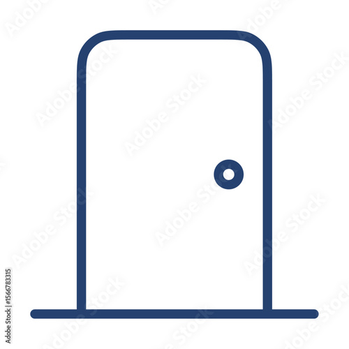 Door icon flat illustration outline logo