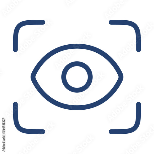 Eye scan icon flat illustration outline logo