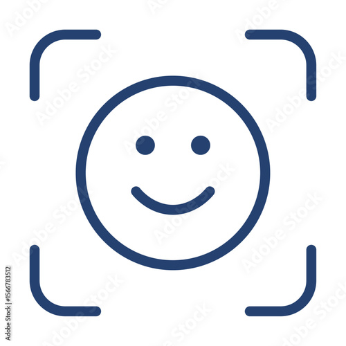 Face id icon flat illustration outline logo