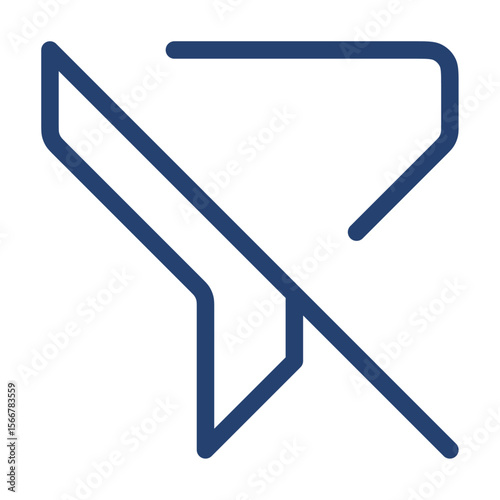 Filter slash icon flat illustration outline logo