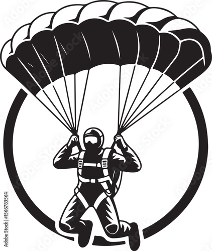 Skydiver in Freefall Silhouette

Parachuting Adventure Vector Art

Extreme Skydiving Action Illustration

High Altitude Parachute Jump Silhouette

Adrenaline Rush Skydiver Design