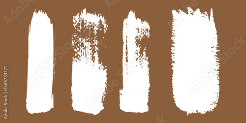 Set brush stroke. Brush, pen, marker, chalk. Vector distressed grunge modern textured brush stroke. Dry brush. Hand drawn vector.