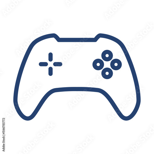 Gamepad icon flat illustration outline logo