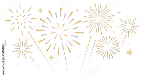 Modern exploding fireworks with stars and sparks 
isolated on white background, icons vector illustration for Xmas, New year, Holiday, Anniversary, Party, 4th of July Banner, Firework clipart no bg