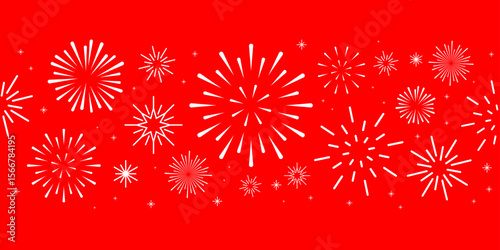 Vector fireworks illustration cliparts with 
Minimalist Simple Style Firework Line Art Template 
design for Diwali, Christmas, New Year, Holiday, 
Carnival, Birthday, Business, Party