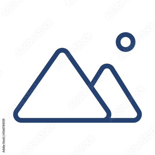 Mountains icon flat illustration outline logo