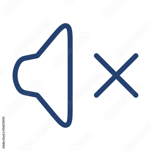 Mute icon flat illustration outline logo