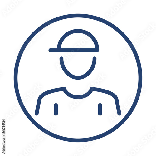Person boy icon flat illustration outline logo