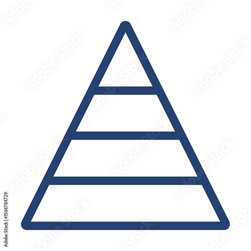 Pyramid chart icon flat illustration outline logo