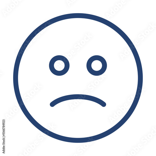 Sad icon flat illustration outline logo