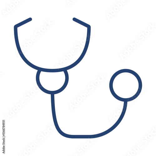 Sethoscope icon flat illustration outline logo